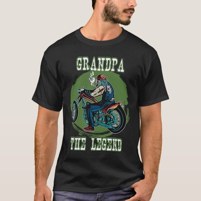 Grandpa Man The Myth The Legend Chopper Legendary  T-Shirt (Front)