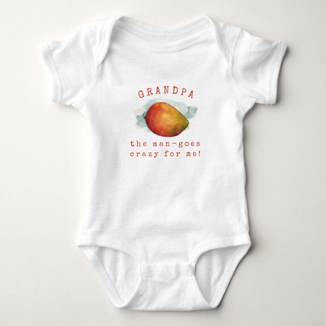 Grandpa Mango Fruit Pun Baby Bodysuit (Front)