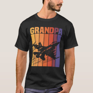 Grandpa Matching Family Retro Military Fighter Jet T-Shirt