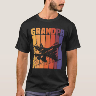Grandpa Matching Family Retro Military Fighter Jet T-Shirt