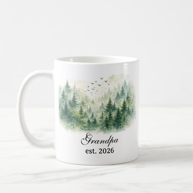 Grandpa Misty Forest Watercolor Coffee Mug (Left)