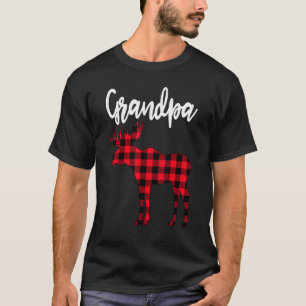 Grandpa Moose Buffalo Red Plaid Christmas Pajama F T-Shirt