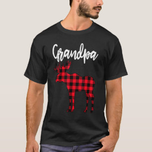 Grandpa Moose Buffalo Red Plaid Christmas Pajama F T-Shirt
