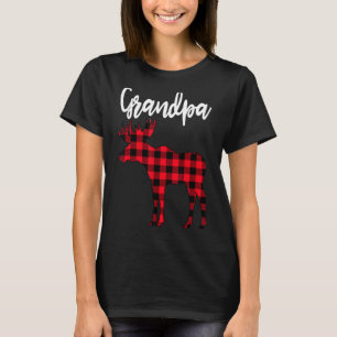 Grandpa Moose Buffalo Red Plaid Christmas Pajama F T-Shirt