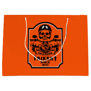 Grandpa Motorbike Rider Large Gift Bag