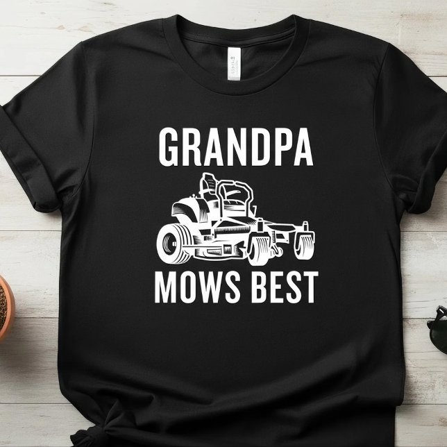 Grandpa Mows Best Riding Lawn Mower T-Shirt (Creator Uploaded)