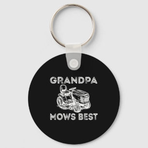 Grandpa Mows Funny Lawn Mower Father's Day Papa  Key Ring