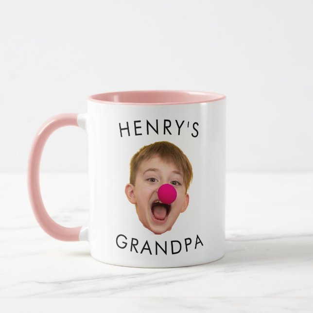 Grandpa Mug Gift, Baby Face Dad, Custom Face Mug (Left)