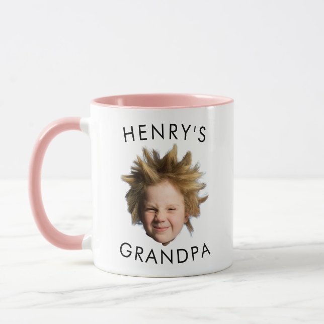 Grandpa Mug Gift, Personalised Baby Face Photo Mug (Left)