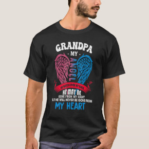 Grandpa My Angel He Watch Over My Back Never Gone T-Shirt