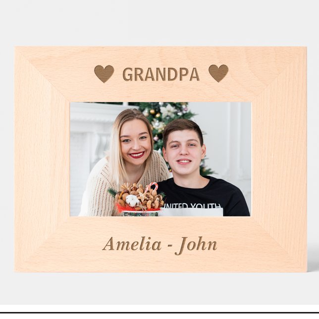 Grandpa Name Personalised wooden picture frame  (Creator Uploaded)
