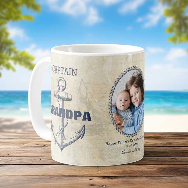 Grandpa Nautical Fathers Day Photo  Coffee Mug (Creator Uploaded)