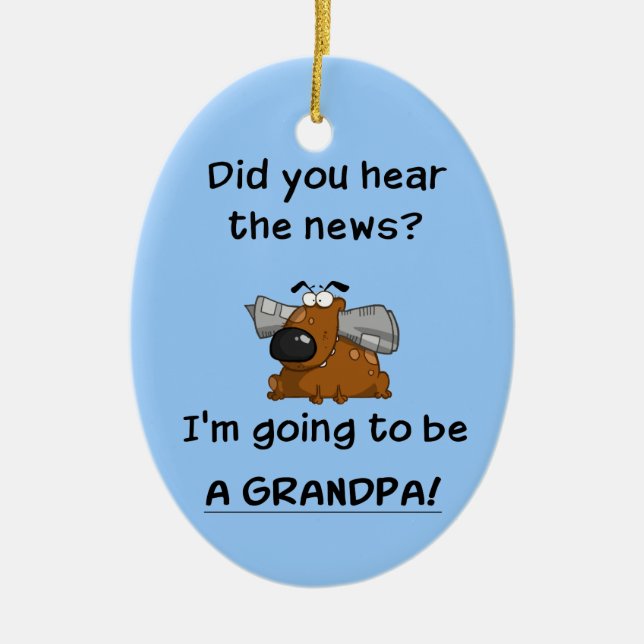 Grandpa News Ceramic Tree Decoration (Front)