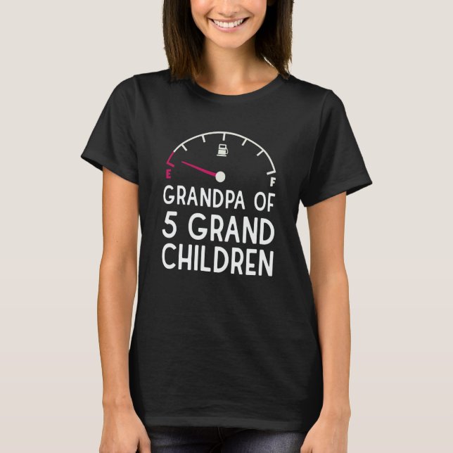Grandpa Of 5 Kids Sarcastic Kid Exhausted Children T-Shirt (Front)