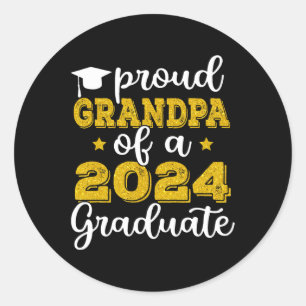 Grandpa Of A 2024 Graduate Cl Of 2024 Graduation Classic Round Sticker