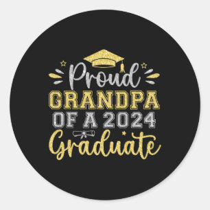 Grandpa Of A 2024 Graduate Senior Graduation Men 1 Classic Round Sticker