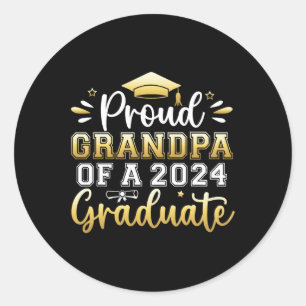 Grandpa Of A 2024 Graduate Senior Graduation Men  Classic Round Sticker