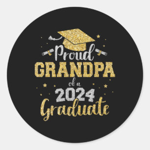 Grandpa Of A Cl Of 2024 Graduate Senior Graduation Classic Round Sticker