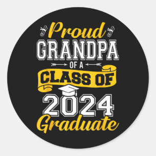 Grandpa Of A Cl Of 2024 Graduate Senior Graduation Classic Round Sticker