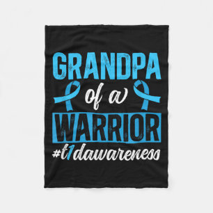 Grandpa Of A T1d Diabetes Warrior Type 1 Diabetes Fleece Blanket