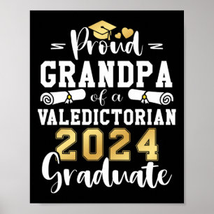 Grandpa Of A Valedictorian Cl 2024 Graduation Poster