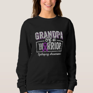 GrandPa of a Warrior Epilepsy GrandPa Purple Ribbo Sweatshirt