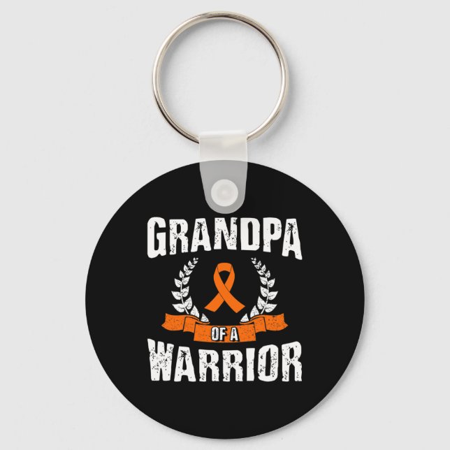 Grandpa Of A Warrior Leukaemia Awareness  Key Ring (Front)