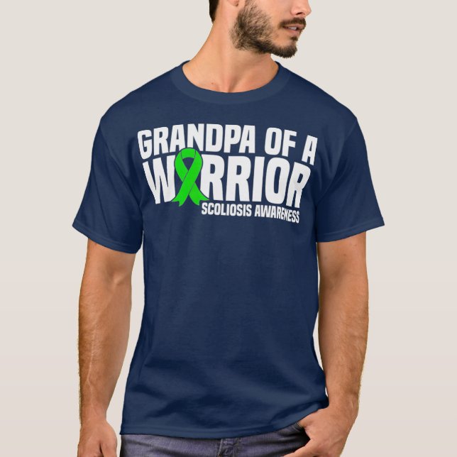 Grandpa of a Warrior Scoliosis Awareness T-Shirt (Front)