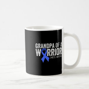 Grandpa Of A Warrior T1d Diabetic Blue Ribbon Supp Coffee Mug