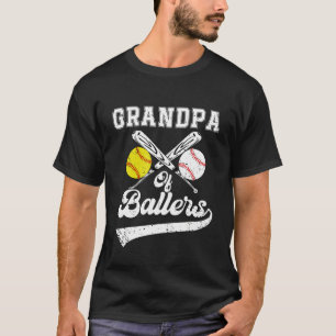 Grandpa Of Ballers Softball Baseball Player Father T-Shirt