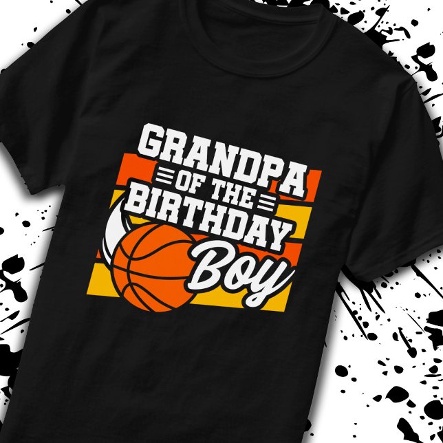 Grandpa of Birthday Boy Basketball Grandfather T-Shirt (Creator Uploaded)