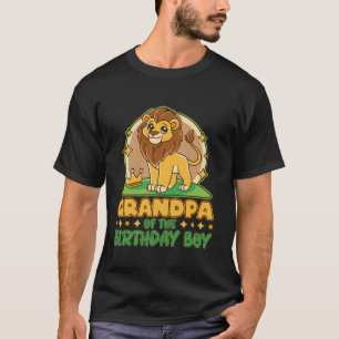 Grandpa of Birthday Boy Lion Family Party Matching T-Shirt