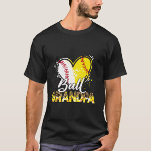 Grandpa of Both Baseball Softball Sport Matching F T-Shirt