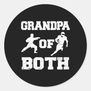 Grandpa Of Both Funny Footll And Karate Grandpa  Classic Round Sticker