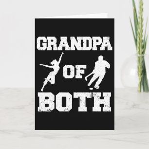 Grandpa Of Both Funny Hockey And Dance Grandpa Card