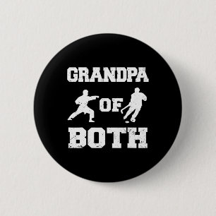 Grandpa Of Both Funny Hockey And Karate Grandpa 6 Cm Round Badge