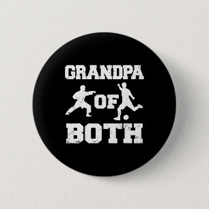 Grandpa Of Both Funny Soccer And Karate Grandpa  6 Cm Round Badge