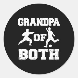 Grandpa Of Both Funny Soccer And Karate Grandpa Classic Round Sticker