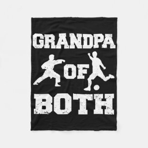 Grandpa Of Both Funny Soccer And Karate Grandpa Fleece Blanket