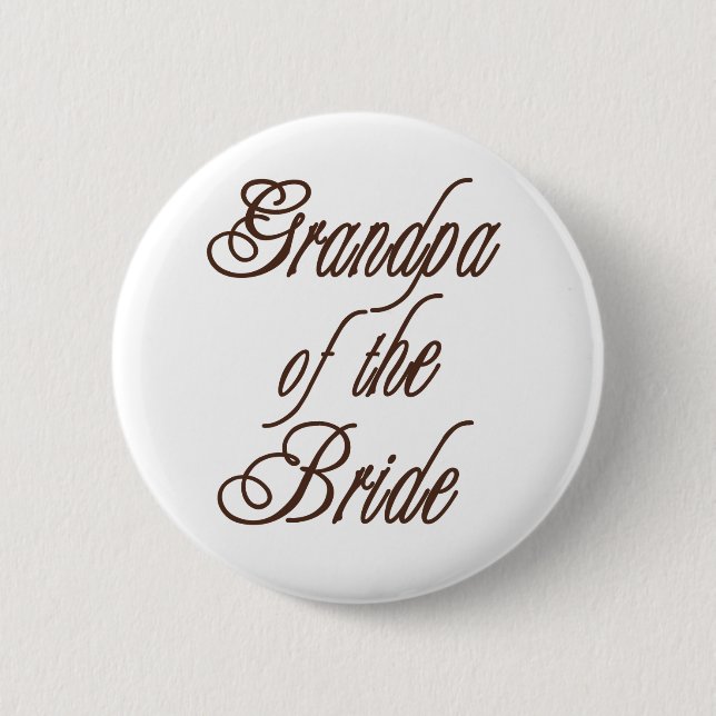 Grandpa of Bride Classy Browns 6 Cm Round Badge (Front)
