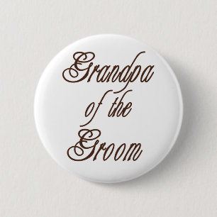 Grandpa of Groom Classy Browns 6 Cm Round Badge