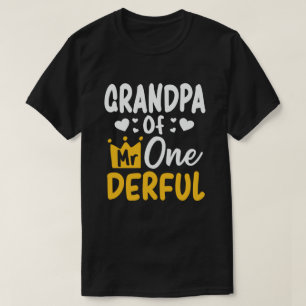 Grandpa of Mr Onederful 1st Birthday Matching T-Shirt