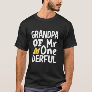 Grandpa of Mr Onederful 1st Birthday Party Matchin T-Shirt