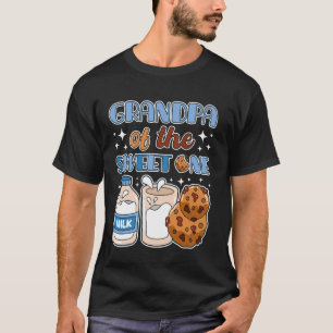 Grandpa of Sweet One Cookies and Milk 1st Birthday T-Shirt