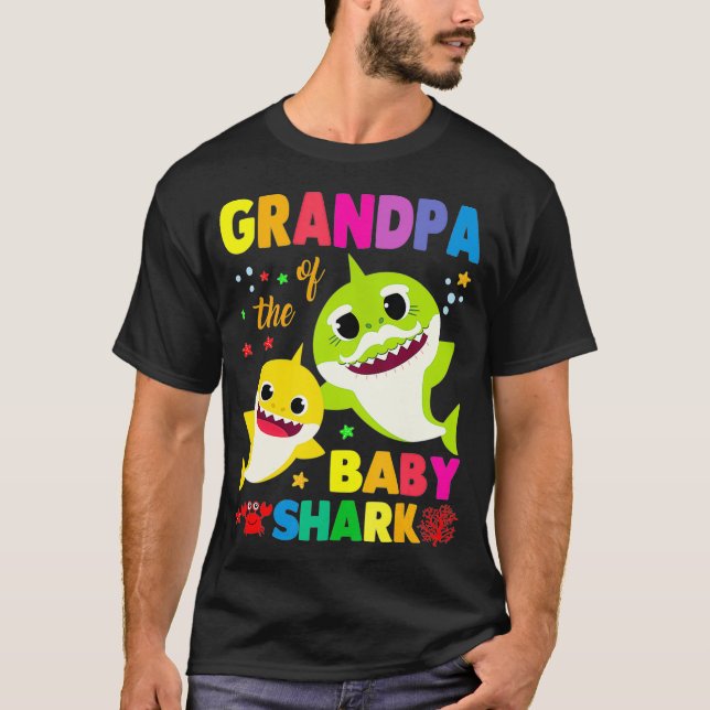 Grandpa Of The Baby Shark Birthday Grandpa Shark _ T-Shirt (Front)