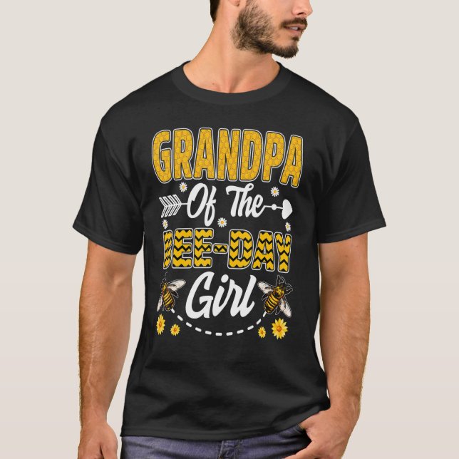 Grandpa Of The Bee Birthday Girl Family Matching H T-Shirt (Front)