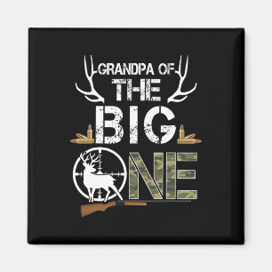 Grandpa Of The Big One Birthday Boy Deer Hunter Ca Magnet
