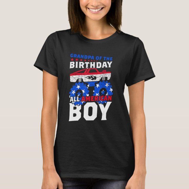 Grandpa Of The Birthday All American Boy Monster T T-Shirt (Front)