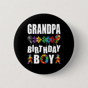 Grandpa Of The Birthday Boy Autism Awareness Celeb 6 Cm Round Badge