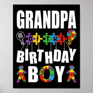 Grandpa Of The Birthday Boy Autism Awareness Celeb Poster